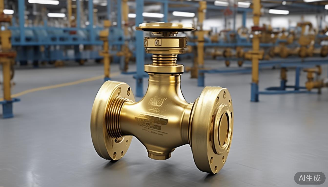 Industrial angle valve made of brass with flanged construction and detailed specifications