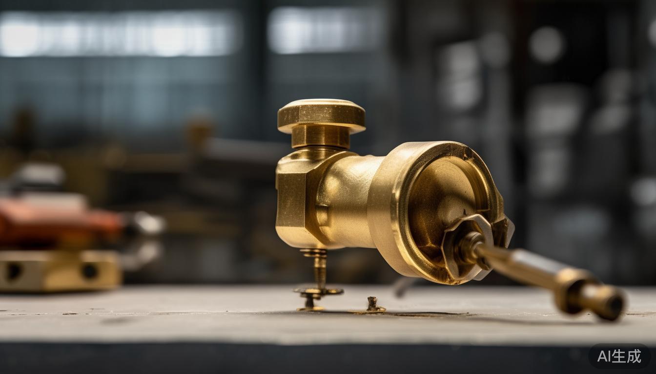 Industrial angle valve construction using brass material for various angle valve parts